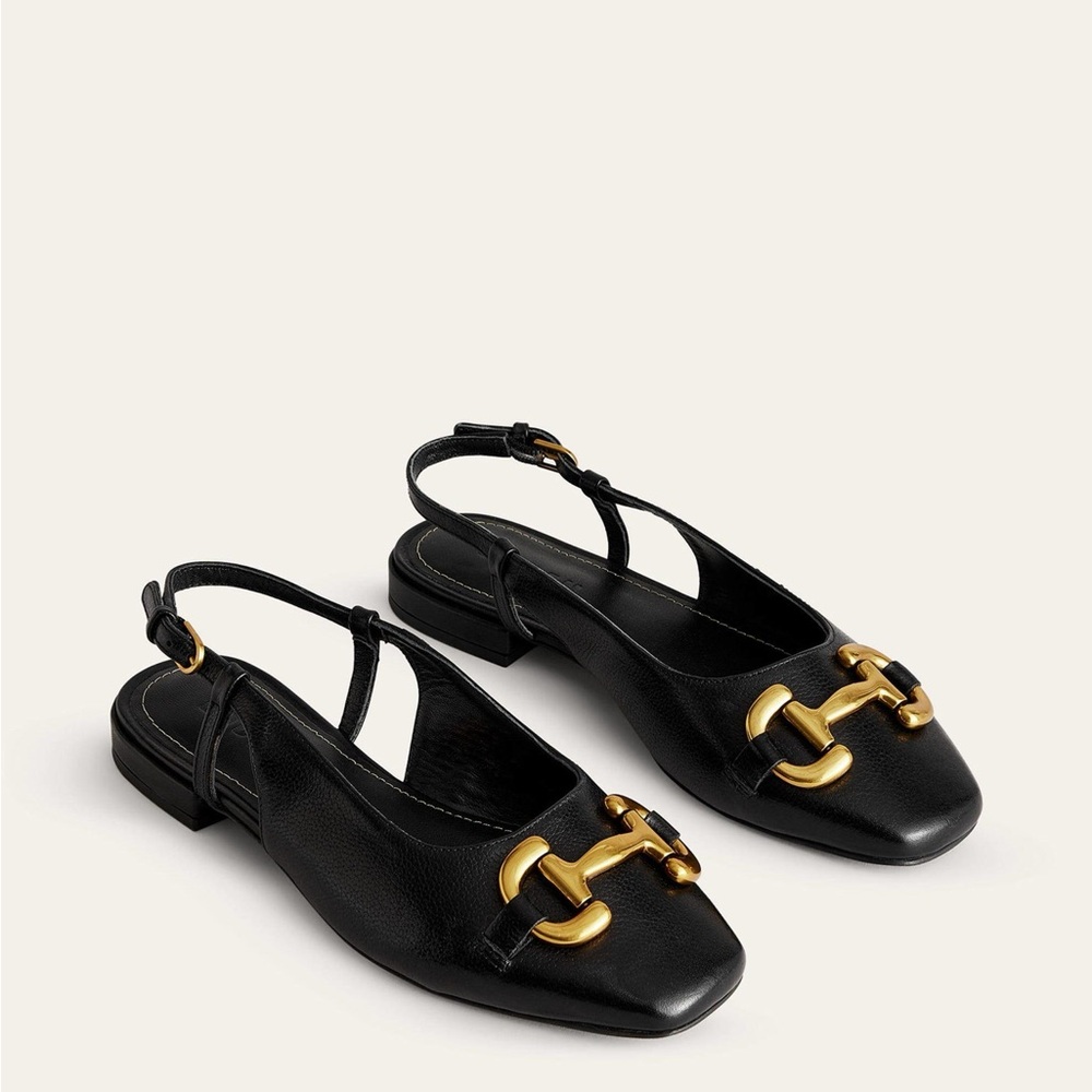 Boden Iris Snaffle Slingback Flats | Size 41